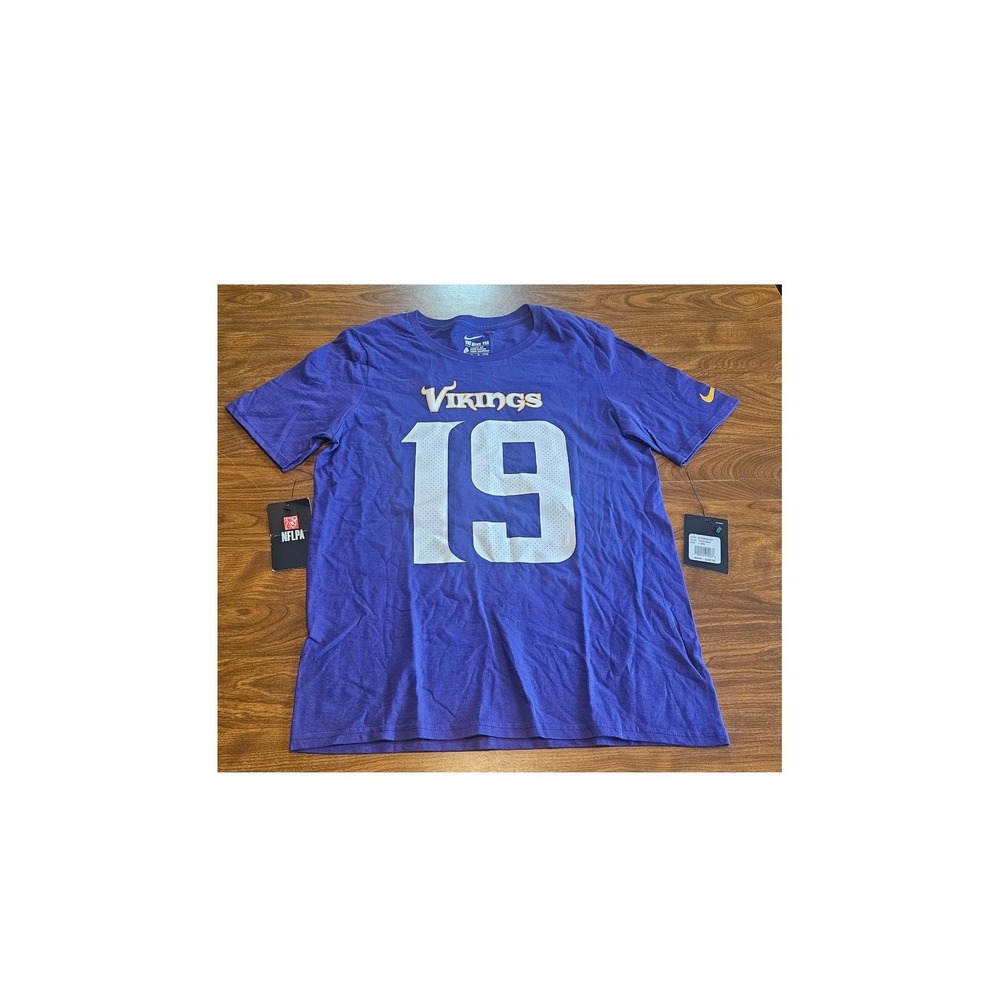 Nike Vikings Thielen 19 Purple NFL T Shirt Athletic Cut Mens
